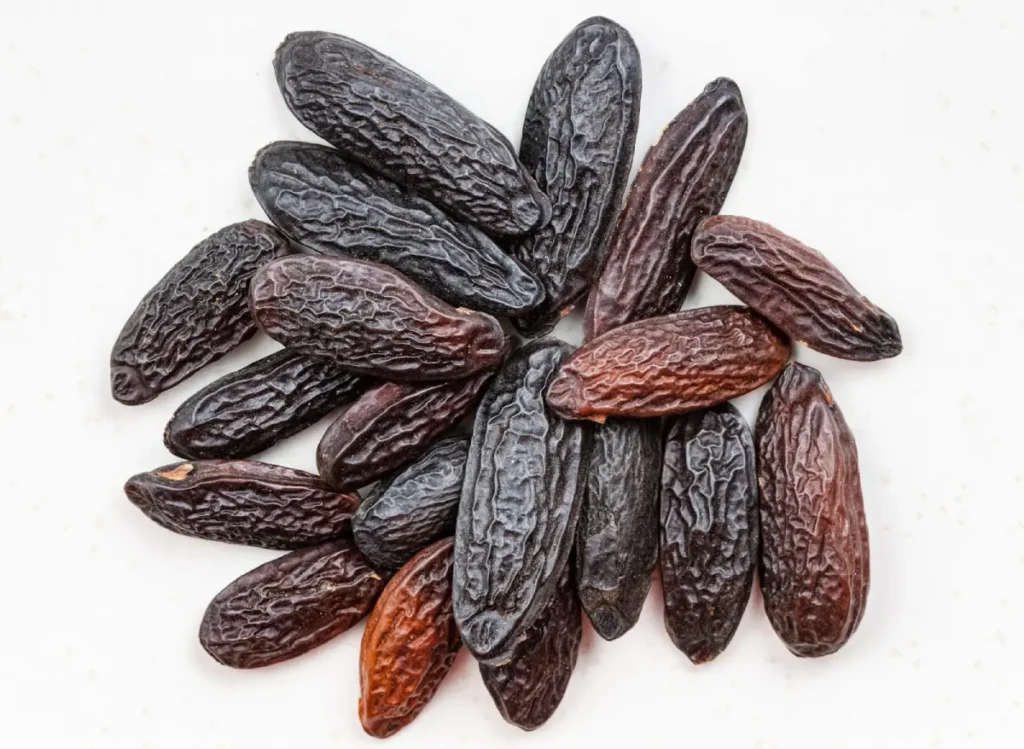 Sementes de fava tonka colhidas da árvore de cumaru