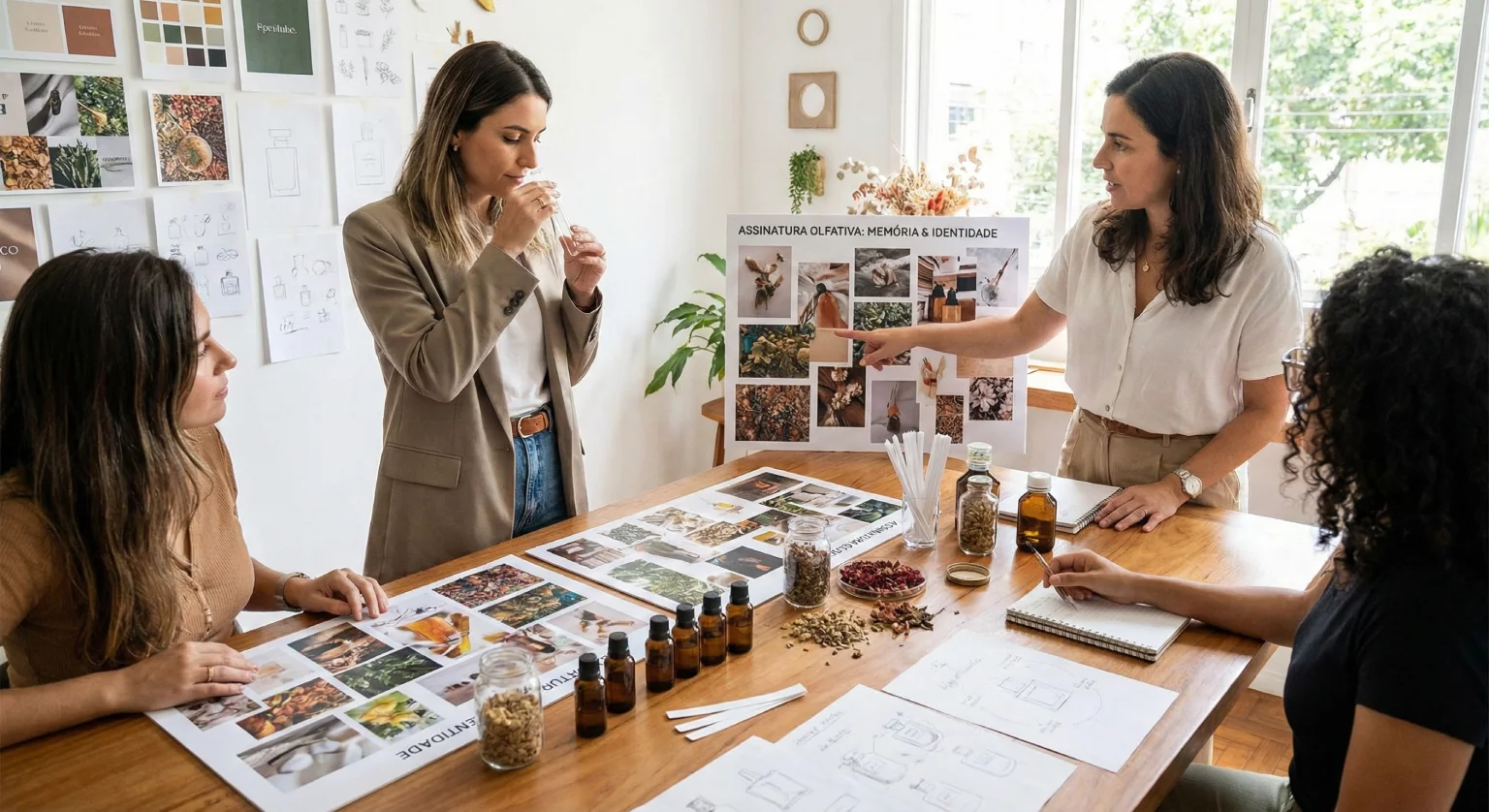 Planejamento estratégico de assinatura olfativa para marca em 2026.