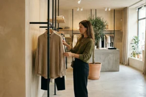 Ambiente de varejo de moda com aromatização profissional e atmosfera sofisticada