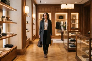 Fragrância em ambiente de varejo criando atmosfera sofisticada para comunicar os valores da marca