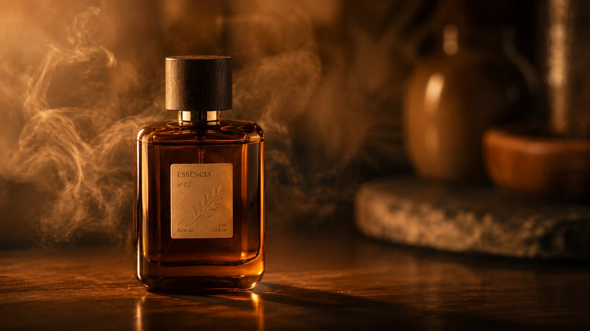 Fragrância com notas de oud em difusor profissional para ambiente comercial