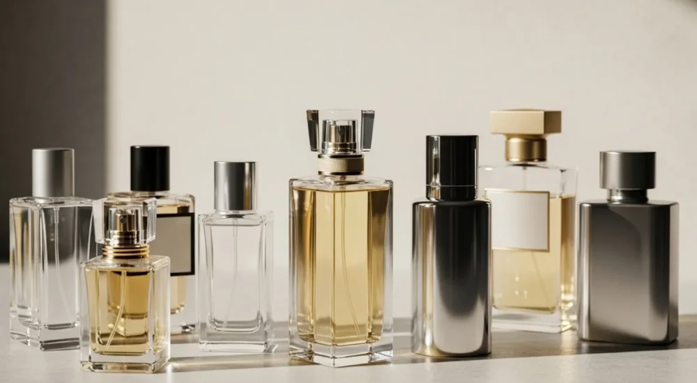 Frascos de perfumes de luxo em 2025 com design minimalista