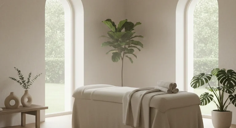 Cheiros de bem-estar em spa contemporâneo com atmosfera sensorial sofisticada