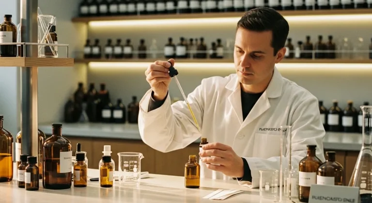 A arte da criação de fragrâncias envolve técnica, sensibilidade e propósito.