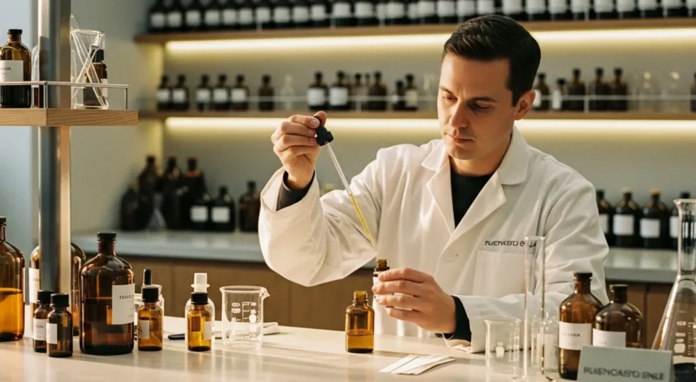 A arte da criação de fragrâncias envolve técnica, sensibilidade e propósito.